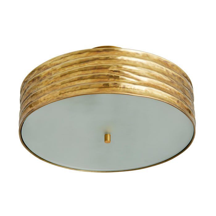Arteriors 44764 Two Light Semi-Flush Mount, Antique Brass