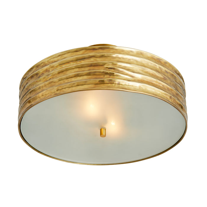Arteriors 44764 Two Light Semi-Flush Mount, Antique Brass