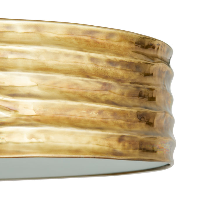 Arteriors 44764 Two Light Semi-Flush Mount, Antique Brass