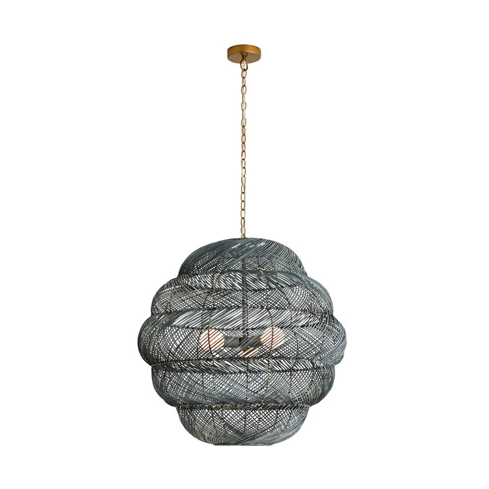 Arteriors 45624 Three Light Pendant, Dark Gray