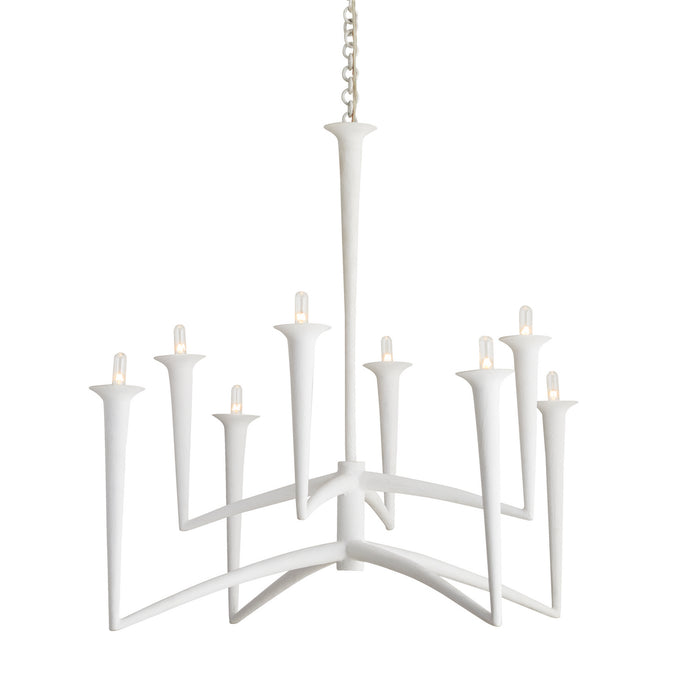 Arteriors 84062 Eight Light Chandelier, White Gesso