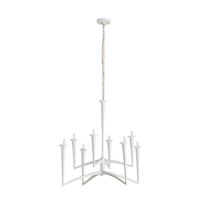 Arteriors 84062 Eight Light Chandelier, White Gesso