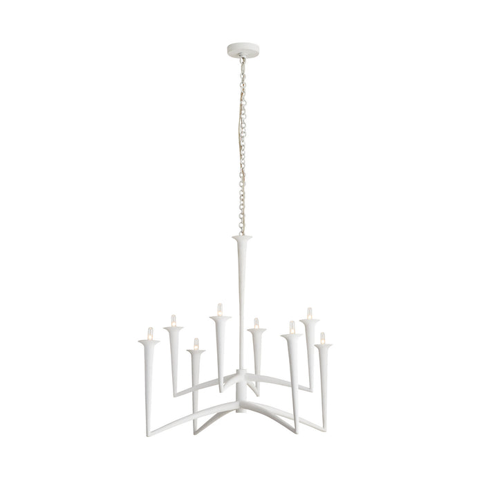 Arteriors 84062 Eight Light Chandelier, White Gesso