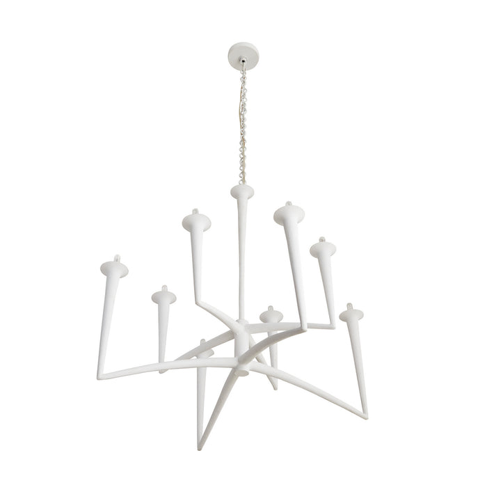 Arteriors 84062 Eight Light Chandelier, White Gesso