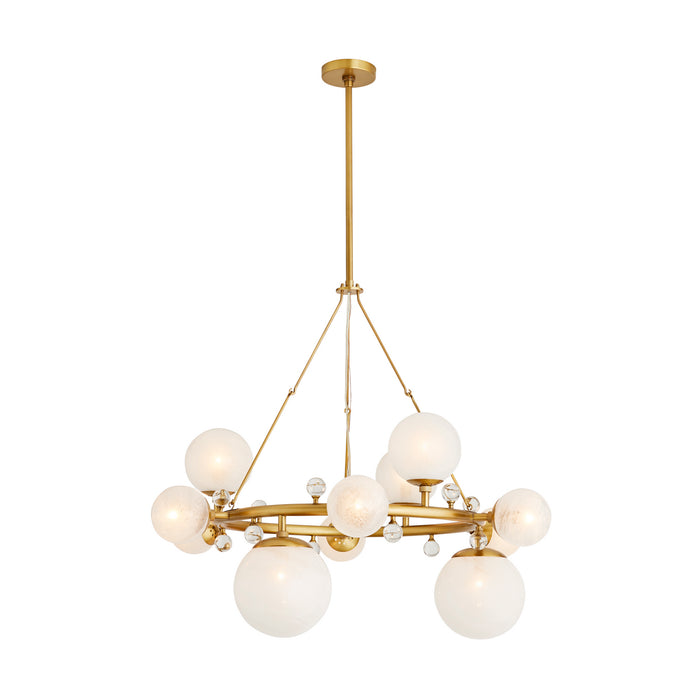 Arteriors 89447 12 Light Chandelier, Antique Brass