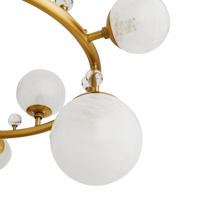 Arteriors 89447 12 Light Chandelier, Antique Brass