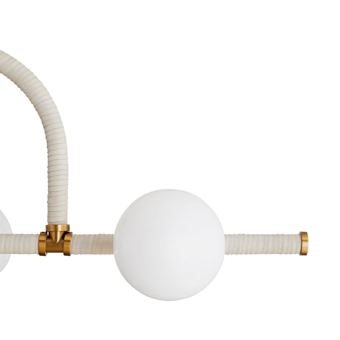 Arteriors 89467 Six Light Linear Chandelier, Antique Brass