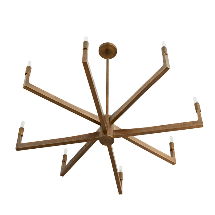 Arteriors 89485 Eight Light Chandelier, Antique Brass