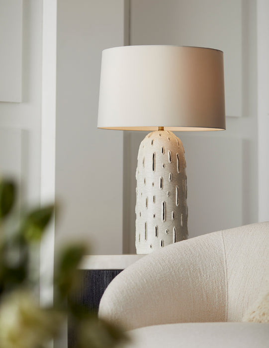 Arteriors 17843-273 One Light Lamp, White Stained Crackle