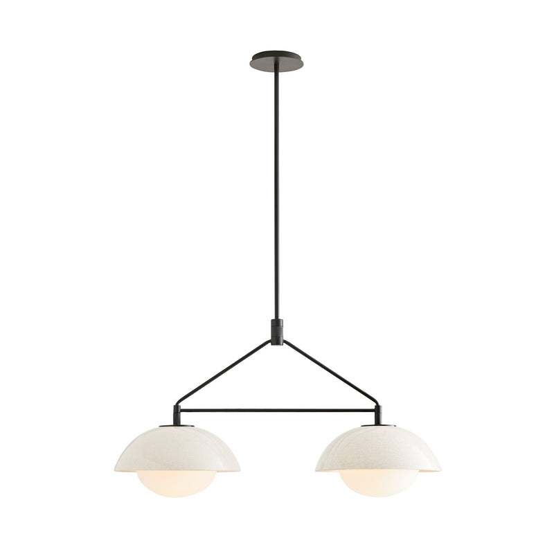 Arteriors DA49001 Two Light Linear Pendant, Ivory Stained Crackle