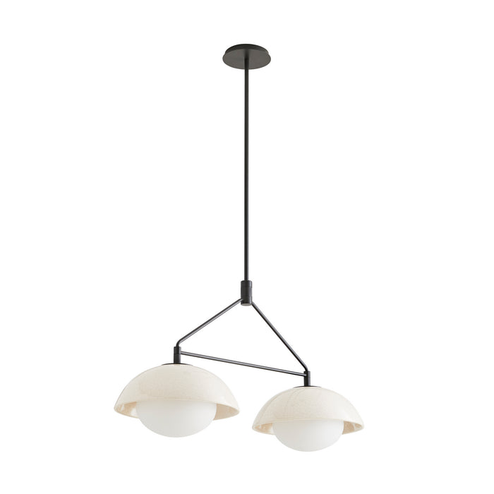 Arteriors DA49001 Two Light Linear Pendant, Ivory Stained Crackle