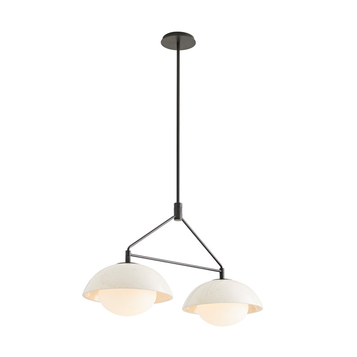 Arteriors DA49001 Two Light Linear Pendant, Ivory Stained Crackle