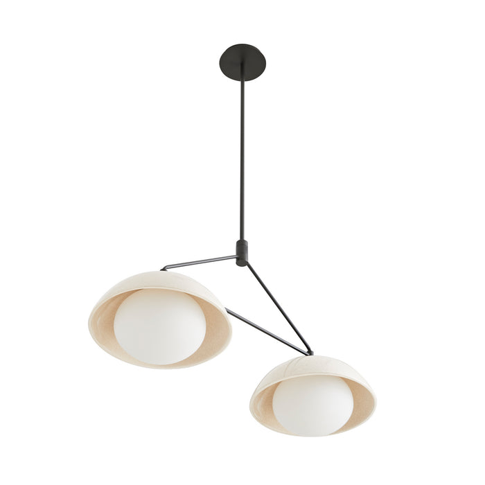 Arteriors DA49001 Two Light Linear Pendant, Ivory Stained Crackle