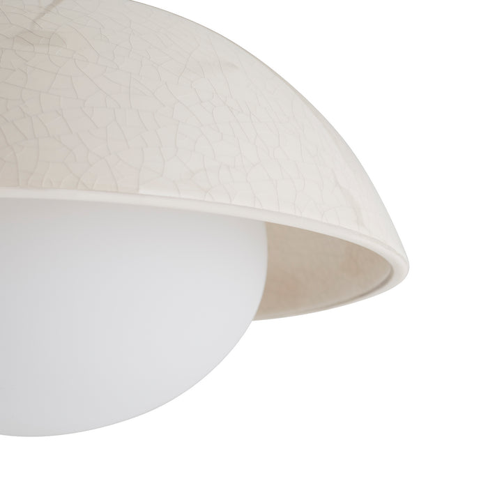 Arteriors DA49002 One Light Pendant, Ivory Stained Crackle