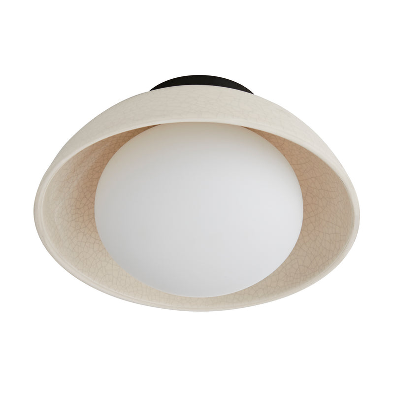 Arteriors DA49003 One Light Flushmount, Ivory Stained Crackle