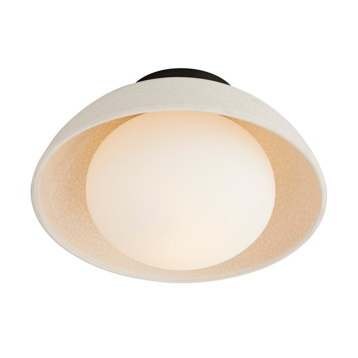 Arteriors DA49003 One Light Flushmount, Ivory Stained Crackle