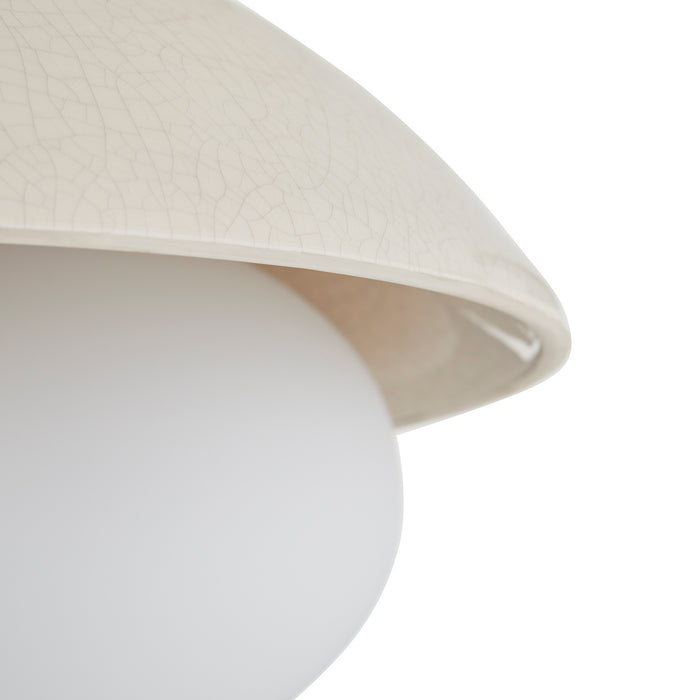 Arteriors DA49003 One Light Flushmount, Ivory Stained Crackle