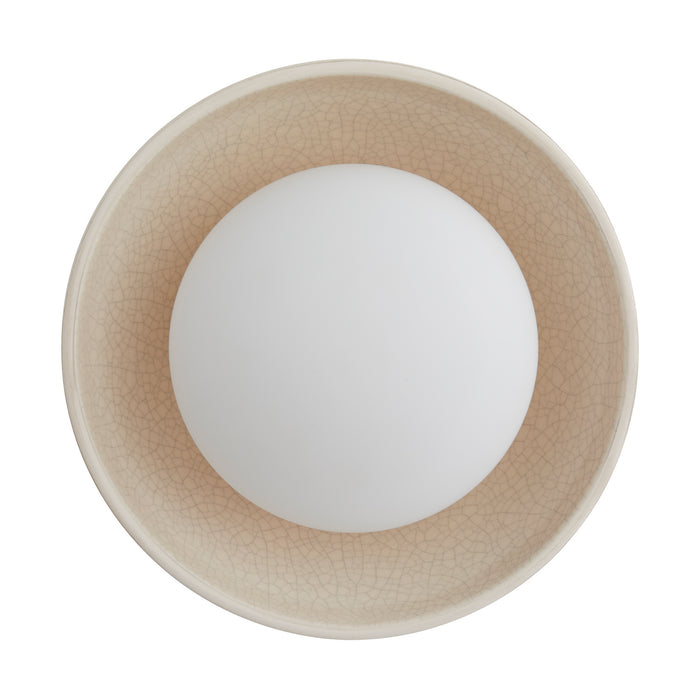 Arteriors DA49003 One Light Flushmount, Ivory Stained Crackle