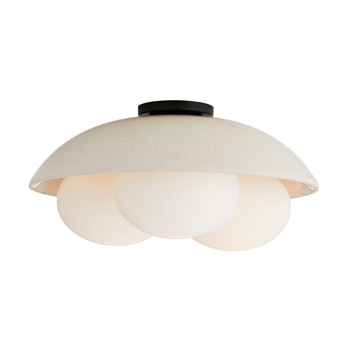 Arteriors DA49004 Three Light Flushmount, Ivory Stained Crackle