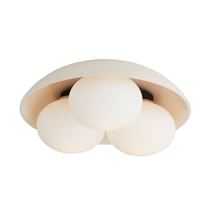 Arteriors DA49004 Three Light Flushmount, Ivory Stained Crackle