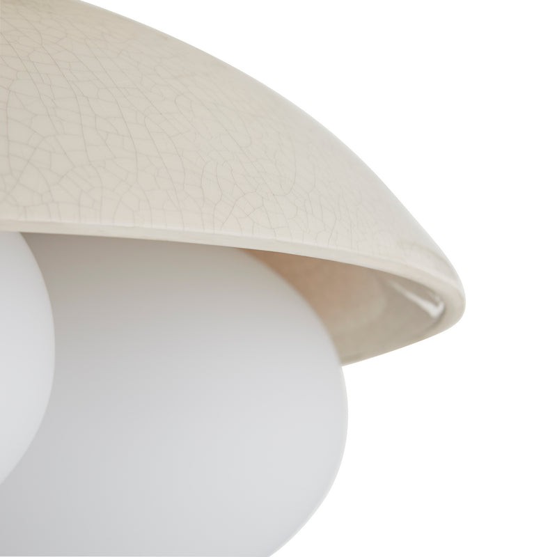 Arteriors DA49004 Three Light Flushmount, Ivory Stained Crackle