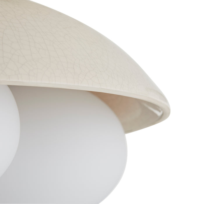 Arteriors DA49004 Three Light Flushmount, Ivory Stained Crackle