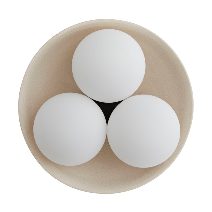 Arteriors DA49004 Three Light Flushmount, Ivory Stained Crackle