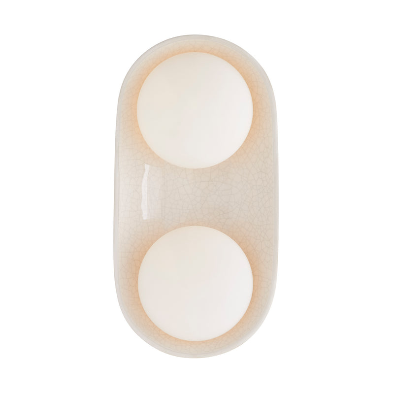 Arteriors DA49006 Two Light Wall Sconce, Ivory Stained Crackle
