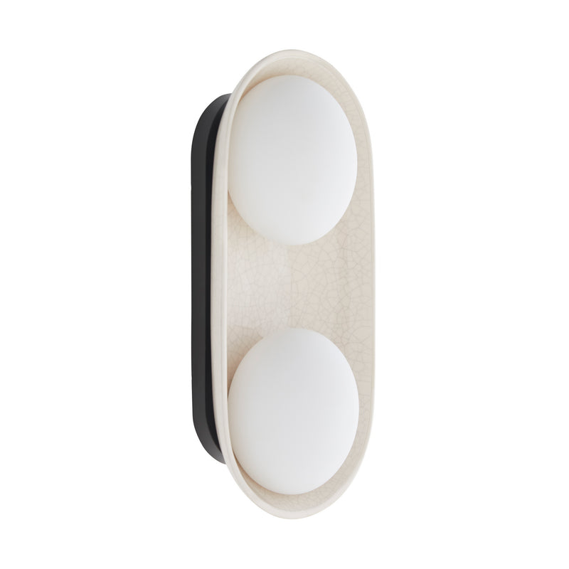 Arteriors DA49006 Two Light Wall Sconce, Ivory Stained Crackle