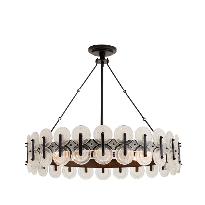 Arteriors DK82001 Eight Light Chandelier, Blackened Iron