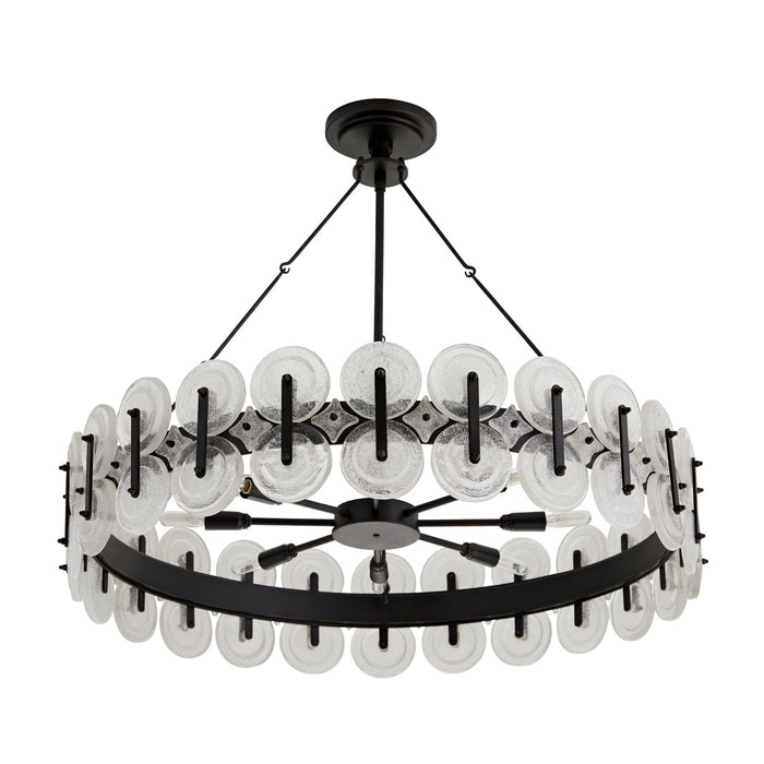 Arteriors DK82001 Eight Light Chandelier, Blackened Iron