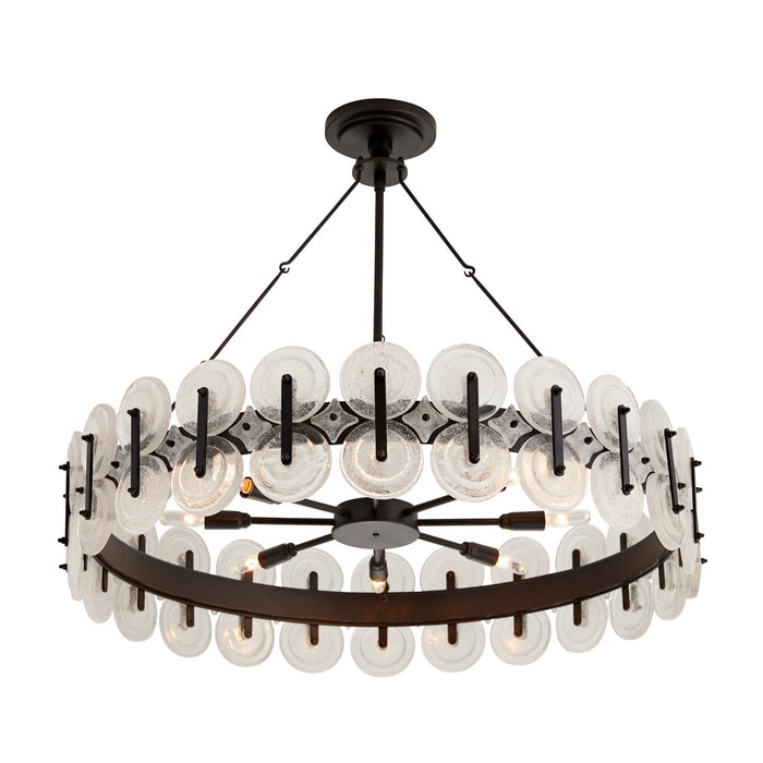 Arteriors DK82001 Eight Light Chandelier, Blackened Iron