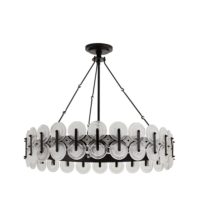 Arteriors DK82001 Eight Light Chandelier, Blackened Iron