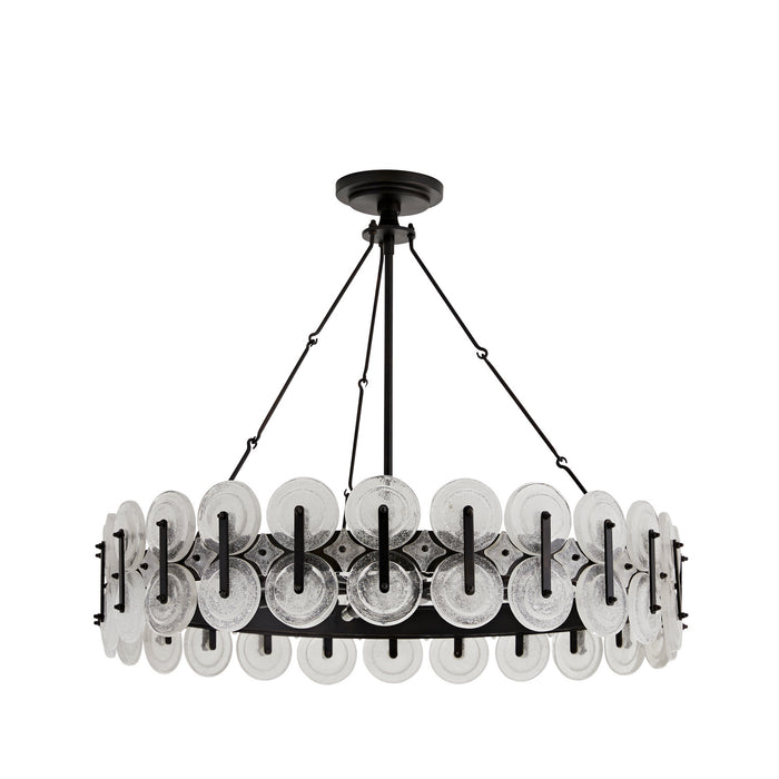 Arteriors DK82001 Eight Light Chandelier, Blackened Iron