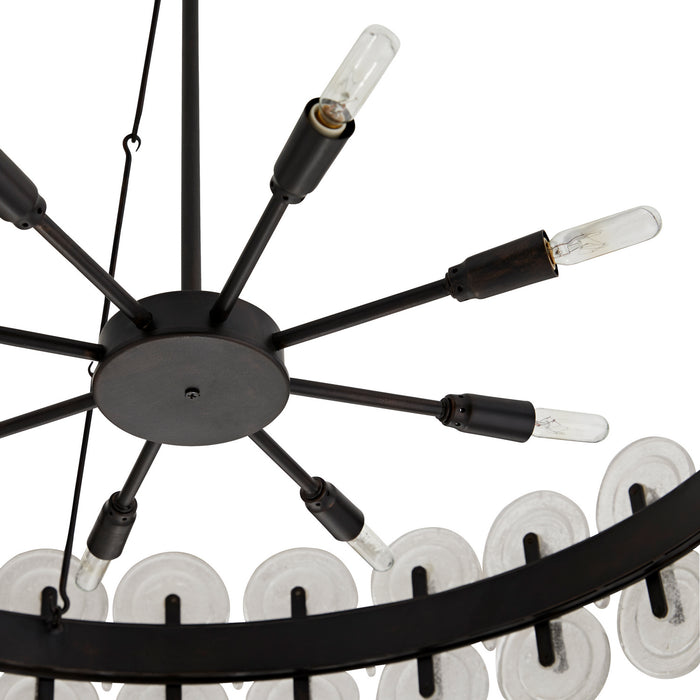 Arteriors DK82001 Eight Light Chandelier, Blackened Iron