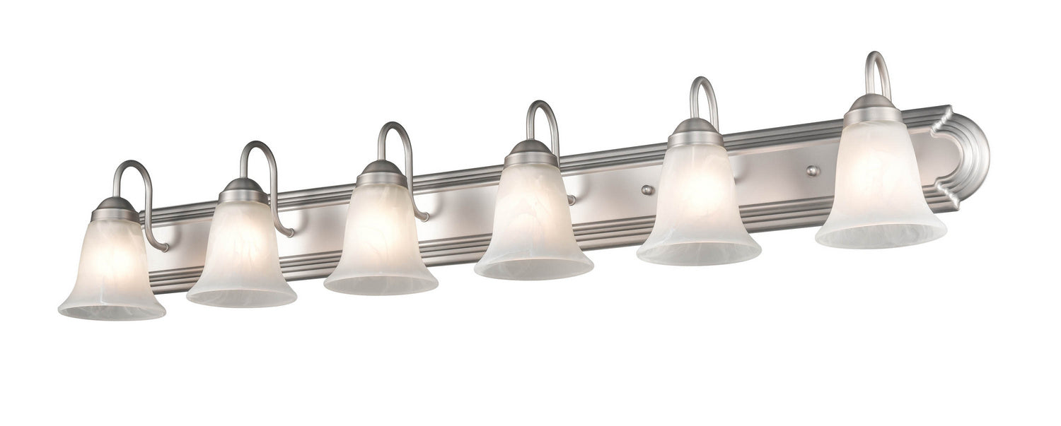 Millennium 4286-SN Six Light Vanity, Satin Nickel