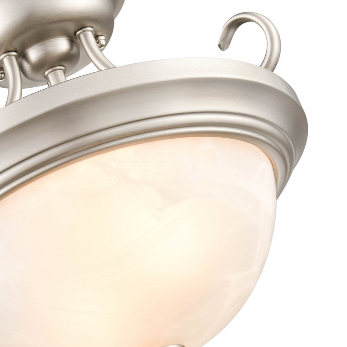 Millennium 4771-SN Two Light Semi-Flush Mount, Satin Nickel