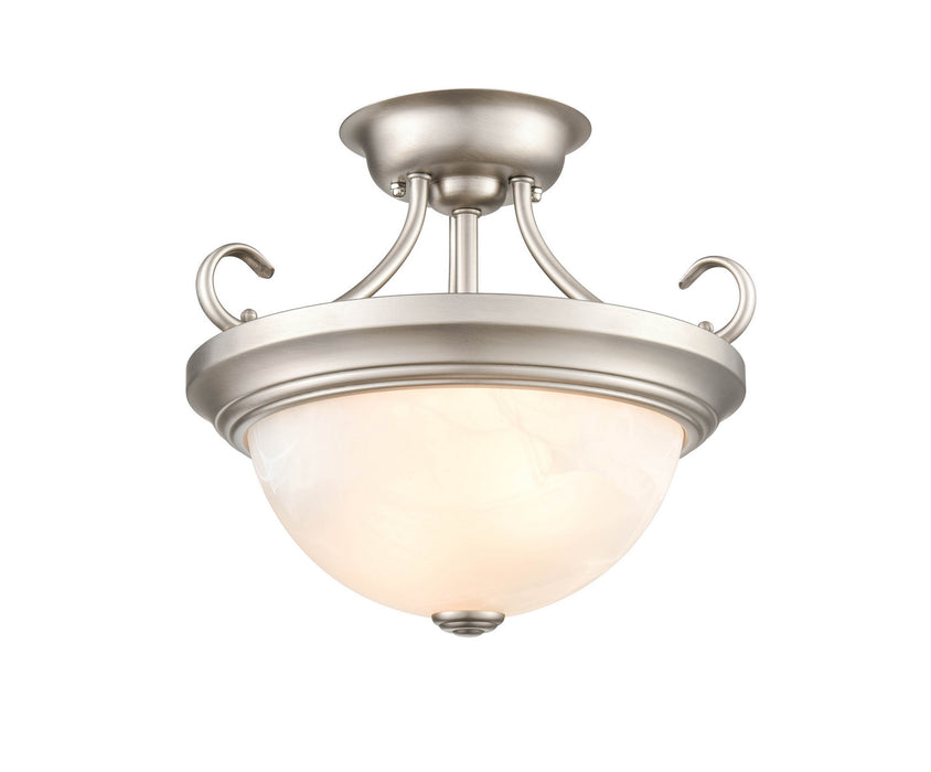 Millennium 4771-SN Two Light Semi-Flush Mount, Satin Nickel