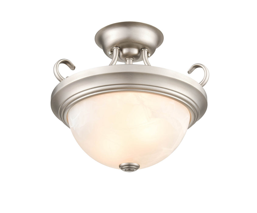 Millennium 4771-SN Two Light Semi-Flush Mount, Satin Nickel