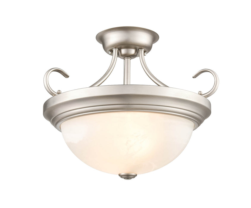 Millennium 4773-SN Two Light Semi-Flush Mount, Satin Nickel