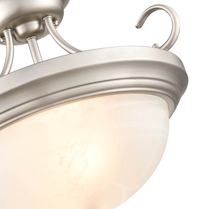 Millennium 4773-SN Two Light Semi-Flush Mount, Satin Nickel