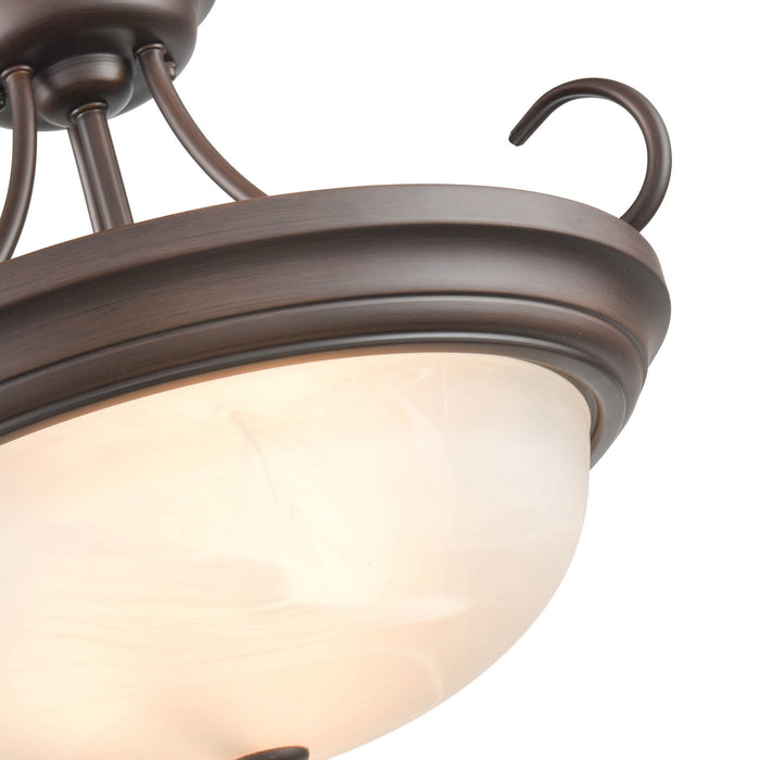 Millennium 4775-RBZ Three Light Semi-Flush Mount, Rubbed Bronze