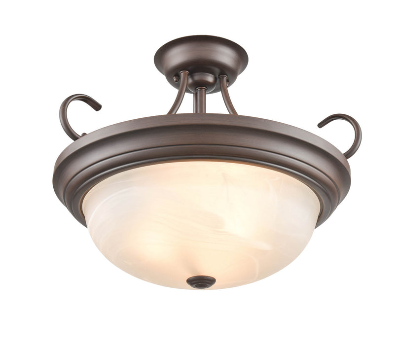Millennium 4775-RBZ Three Light Semi-Flush Mount, Rubbed Bronze