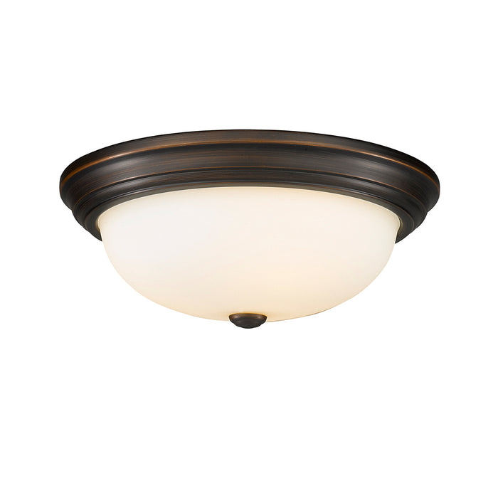 Millennium 4905-RBZ Three Light Flushmount, Rubbed Bronze