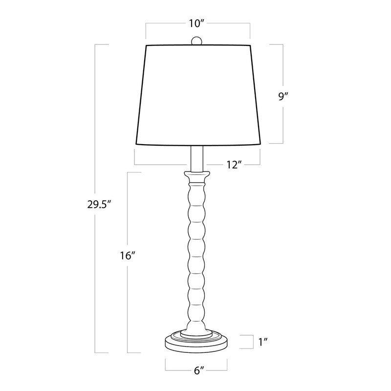 Regina Andrew 13-1543EB One Light Buffet Lamp, Ebony