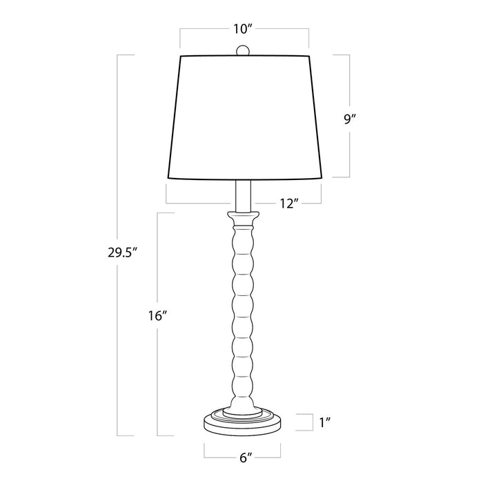 Regina Andrew 13-1543EB One Light Buffet Lamp, Ebony