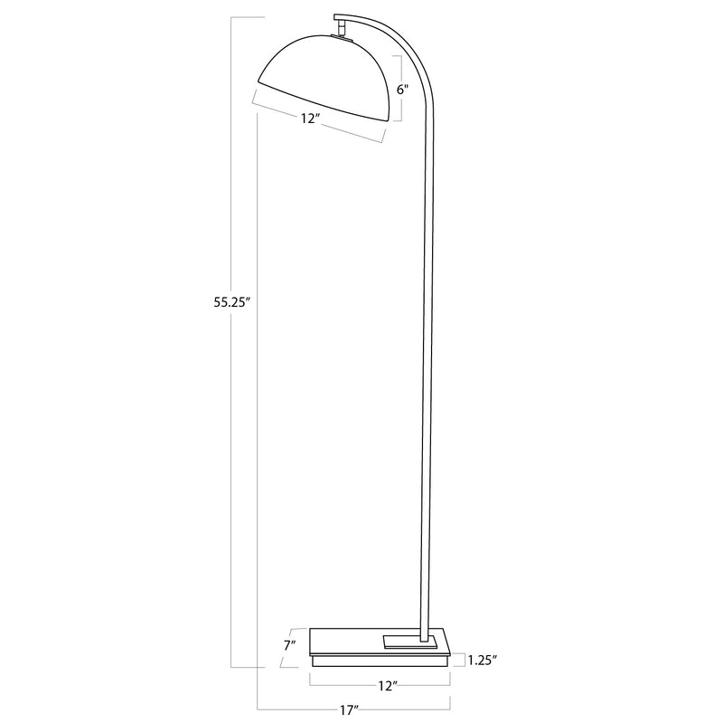 Regina Andrew 14-1049PN One Light Floor Lamp, Polished Nickel