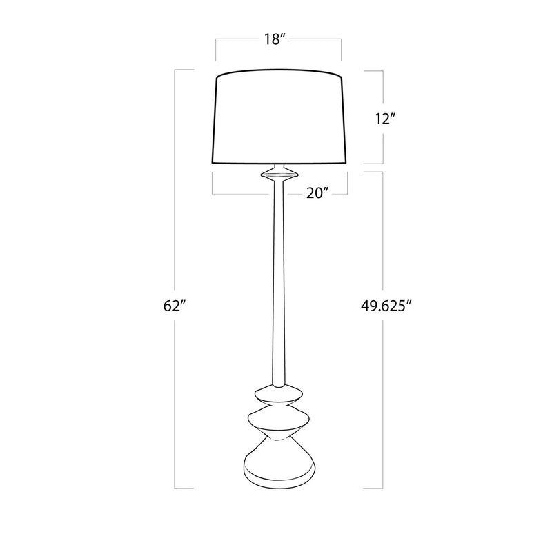 Regina Andrew 14-1054 One Light Floor Lamp, White