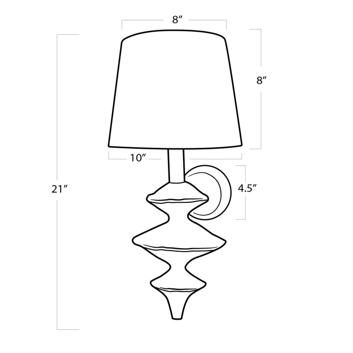 Regina Andrew 15-1140 One Light Wall Sconce, White