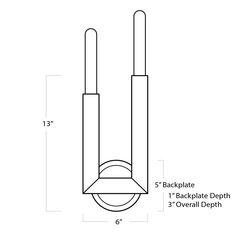 Regina Andrew 15-1146ORB Two Light Wall Sconce, Oil Rubbed Bronze